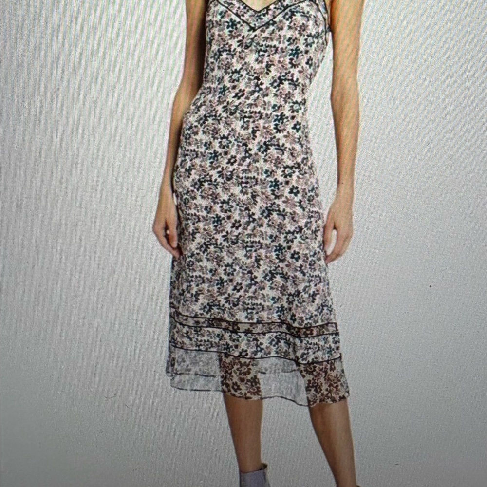 Rag & Bone Floral Print Midi Dress Large